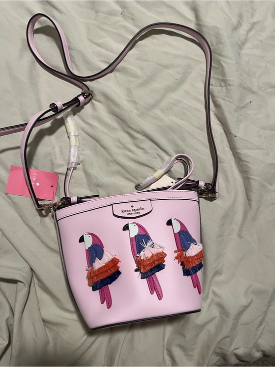 kate spade Handbags - kate spade Pink Parrot Fringe Appliqué Crossbody Bag